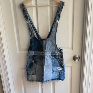 Free People Denim Overall Skirt